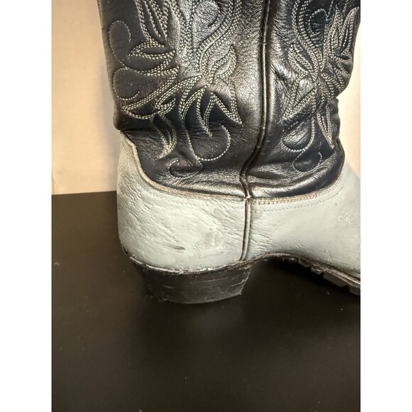 Justin Western 5040 Rare Navy Blue Grey Pointed Toe Men’s - Sz 10 1/2 - Picture 9 of 15